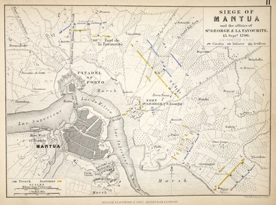 Map of the Siege of Mantua, published by William Blackwood and Sons by Alexander Keith Johnston